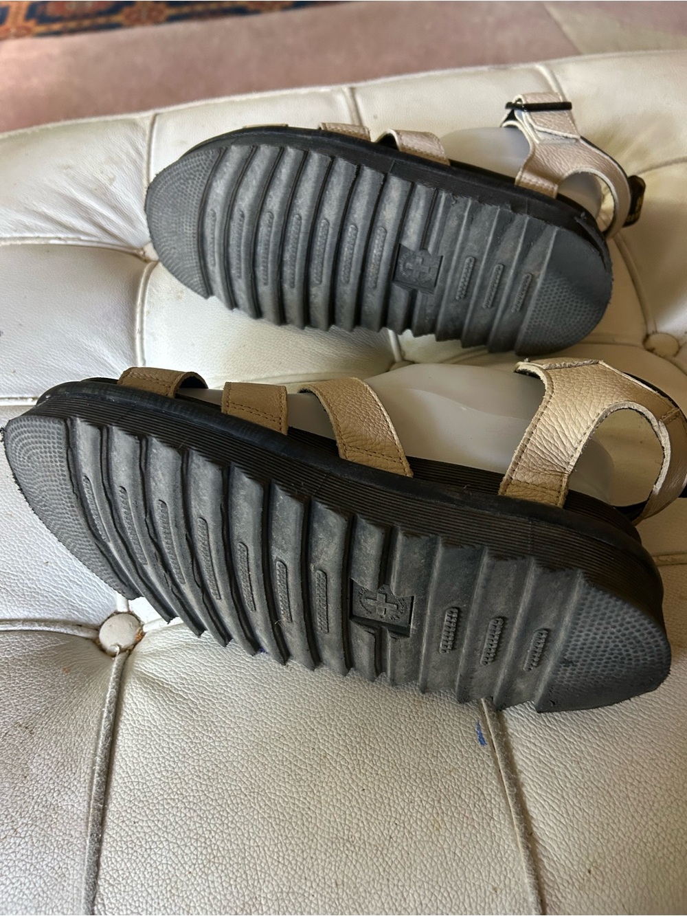 Dr. Martens cream Leather Strappy Platform Sandals sz 6 - Picture 5 of 7